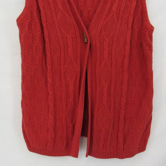 Christopher & Banks Women's Sleeveless Vest Burn Orange w/Toggle Button Size XL - Picture 3 of 10